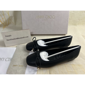 Jimmy Choo Elme Apartamentos com Pérola Embelezamento Couro Napa Preto