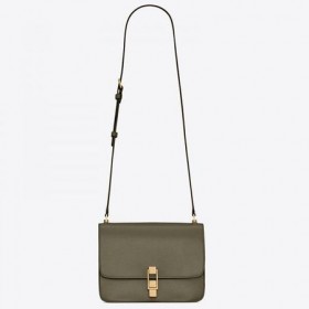 Saint Laurent Carre Satchel Bag Azeite De Couro Saint Laurent Sacos