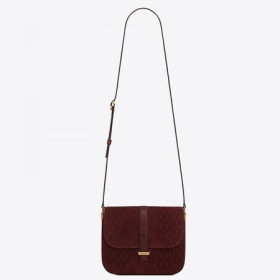 Saint Laurent Monograma Todo Pequena Sacola De Bordeaux Camurça
