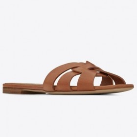 Saint Laurent Homenagem Slides Tan Pelica Saint Laurent Sapatos