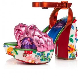 Christian Louboutin 130 mm Vers Multi/lin Alize Sandália de Couro