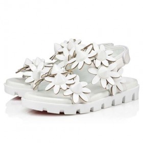 Christian Louboutin Bianco/bianco Sandália de Couro Nappa