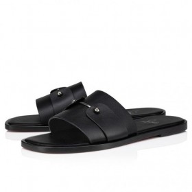 Christian Louboutin Chambelimule Mulheres Mulas De Couro De Bezerro Preto