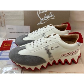 Christian Louboutin Loubishark Donna Sapatilhas De Pelica Branca