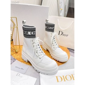 Dior Principal D A Ankle Boot De Tecido De Pelica Branca