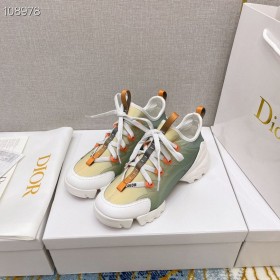 Dior D-conectar o Tênis em Tecido Técnico Branco Amarelo