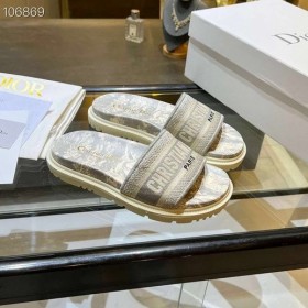 Dior Dway Jardin d'Hiver Algodão Bordado em Tecido Cinza