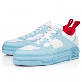 Christian Louboutin Astroloubi TÃªnis de Couro de Bezerro Mineral CL Loja Sapatos