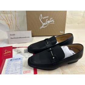 Christian Louboutin Chambelimoc Sapatos De Couro De Bezerro Preto Sapatos Christian Louboutin
