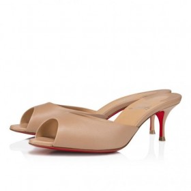 Christian Louboutin Me Dolly 55 Mm Mulas de Couro Nappa Blush CL Sapatos