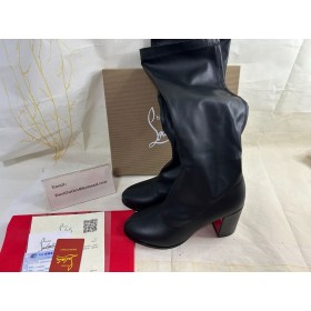 Christian Louboutin Stretchadoxa Botta Alta 70MM Botas de Bezerro Preto