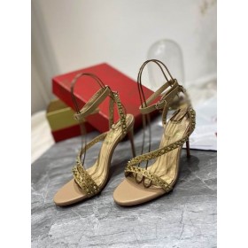 Christian Louboutin Mafaldina Picos de Sandálias de 100mm Nappa Couro Nude