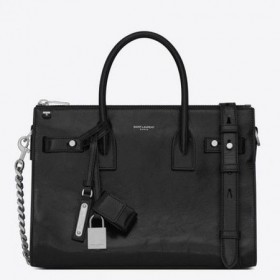 Saint Laurent Baby Sac De Jour Souple Duffle Bag Preto Moroder De Couro