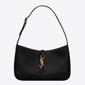 Saint Laurent Le 5 à 7 Hobo Bag de Couro Preto Saint Laurent Sacos