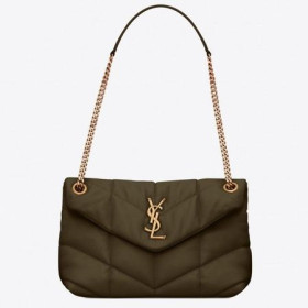 Saint Laurent Loulou Baiacu Pequeno Saco Verde De Cordeiro Saint Laurent Sacos