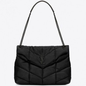 Saint Laurent Tão Preto Loulou Puffer Saco Médio Saint Laurent Sacos