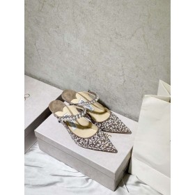 Jimmy Choo Bing 65mm Glitter Mulas de Cristal