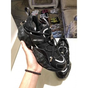 Jimmy Choo Diamante Trilha Multicolor De Couro De Malha Preto