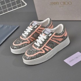 Jimmy Choo Havaà F Top Baixa Tênis Prata Laranja