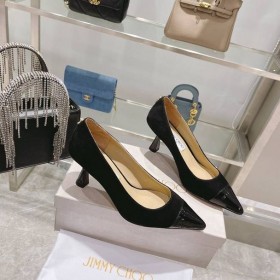 Jimmy Choo René 65mm de Camurça Patente de Bomba de Preto