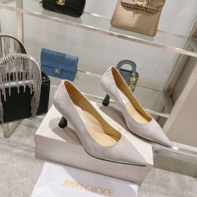 Jimmy Choo René 65mm de Camurça Patente de Bomba de Cinza