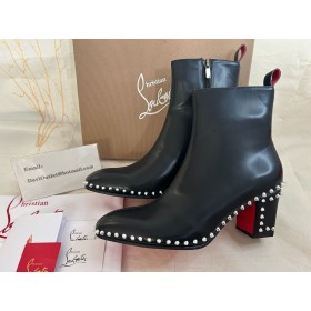 Christian Louboutin Rosalio St Picos De 70 Mm Botas De Bezerro Preto Sapatos Christian Louboutin