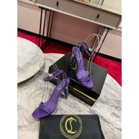 Christian Louboutin Gloss Rainha SandÃ¡lias de 100mm de Patente de Couro Roxo