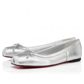 Christian Louboutin Mamadrague Bailarinas De Couro Nappa Prata