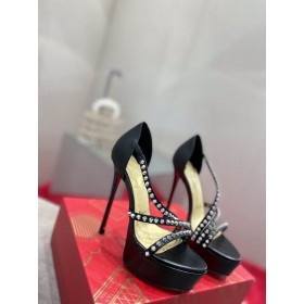 Christian Louboutin Plataformas Pico de Alta de 150 mm de Couro Preto, Sapatos Christian Louboutin