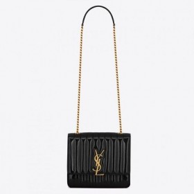 Saint Laurent Grande Vicky Saco Preto De Couro Envernizado Saint Laurent Sacos