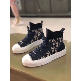Pé n''Dior Sapatilha Azul Profundo Dior Oblíqua Técnico de Malha