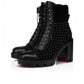 Christian Louboutin Spikita Espólio Dakita Lug 70 mm Preto/nÃquel Bezerro de Sapatos
