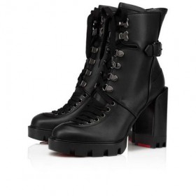 Christian Louboutin Spikita Espólio Macademia 100 mm Preto/preto Lucido Bezerro