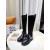 Jimmy Choo Trecho De Meia Joelho Botas Cadeia De Preto