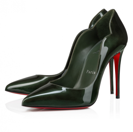 Christian Louboutin Dögös Csaj Szivattyúk 100mm Szabadalmi Borjú Bőr Zöld