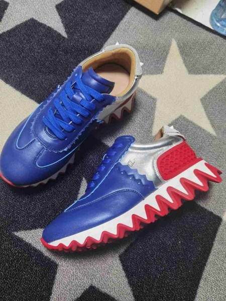 Christian Louboutin Loubishark Futók Borjú Bőr, Kék Ezüst