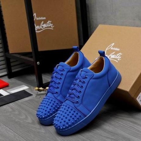 Christian Louboutin Louis Junior Tüskék Cipők Veau Velúr Kék