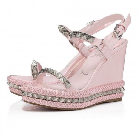 Christian Louboutin Pyraclou 110 Mm Espadrilles Szabadalmi Borjú Bőr Poupée CL Cipő