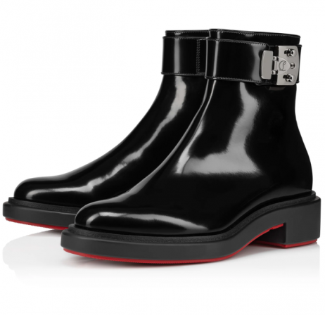 Christian Louboutin Városi Zsákmány Zár Abrasivato Bőr Fekete