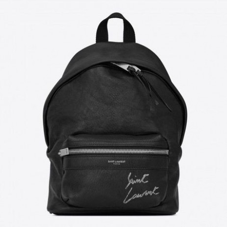 Saint Laurent Fekete Mini Játék City Hímzett Hátizsák Saint Laurent Táskák