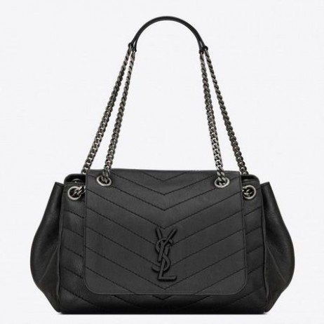 Saint Laurent Közepes Nolita Táska, Fekete Vintage Bőr