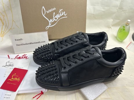 Christian Louboutin Seavaste 2 Cipők Borjú Bőr Jacquard Tüskékkel Fekete