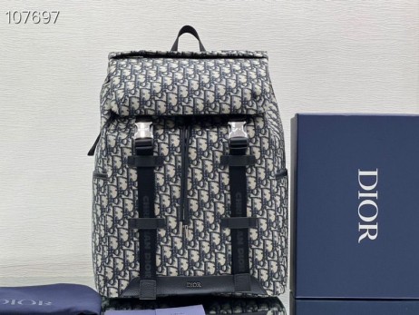 Dior Felfedező Hátizsák Ferde Jacquard Nyomtatás Fekete-Bézs