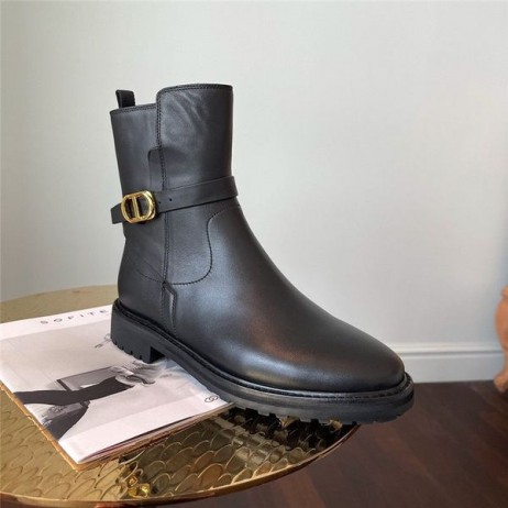 Dior Empreinte CD Csat Boka Csizma Fekete Borjúbőr