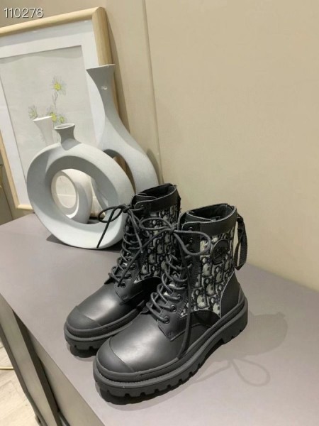 Dior Explorer Boka Boot Ferde Szövet Borjú Bőr Fekete