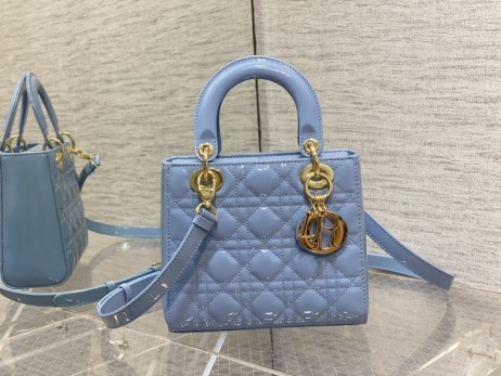 Lady Dior Dior Horizont Kék Cannage Báránybőr 20CM