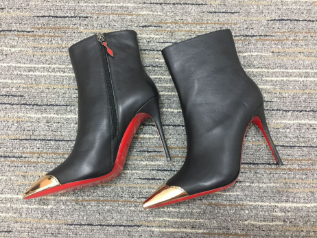 Christian Louboutin Calamijane Boka Csizma 100mm Borjú Bőr Fekete