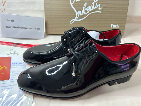 Christian Louboutin Chambeliss Este Strass Derbies Szabadalmi Borjú Bőr Fekete Christian Louboutin Cipő