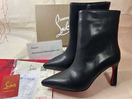 Christian Louboutin Condora Zsákmány 85 Mm-Es Alacsony Csizma Borjú Bőr Fekete Christian Louboutin Cipő