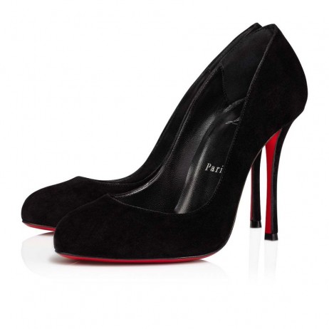 Christian Louboutin Dolly Szivattyúk 100mm Velúr Borjú Bőr Fekete CL Cipő